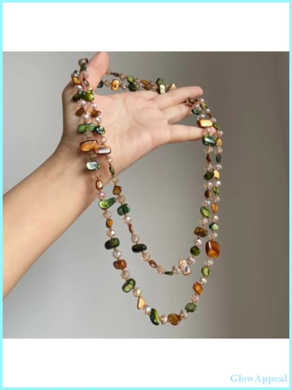 Antique Bohemian Beaded Double Layer Necklace Vintage Style 120cm Long Pendant